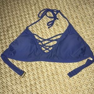 Blue bikini top
